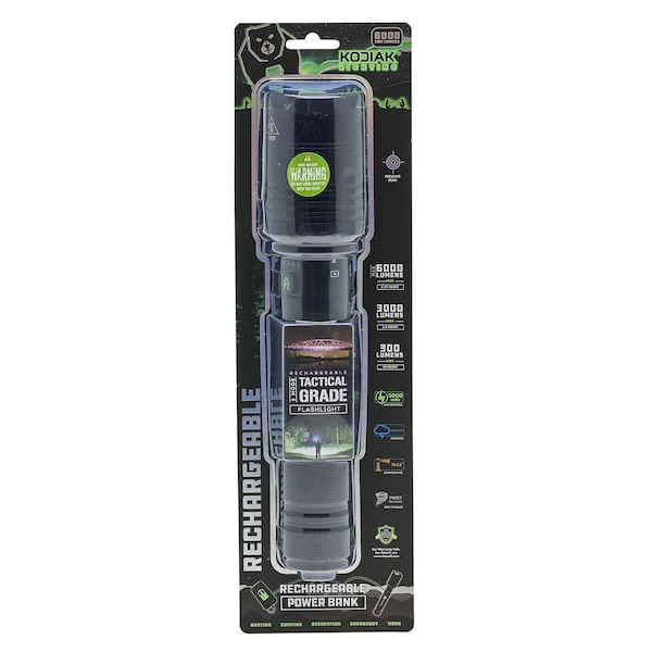 Kodiak 6000 Lumen Rechargeable Tactical Flashlight K6KFLOOD6/12 Zoro